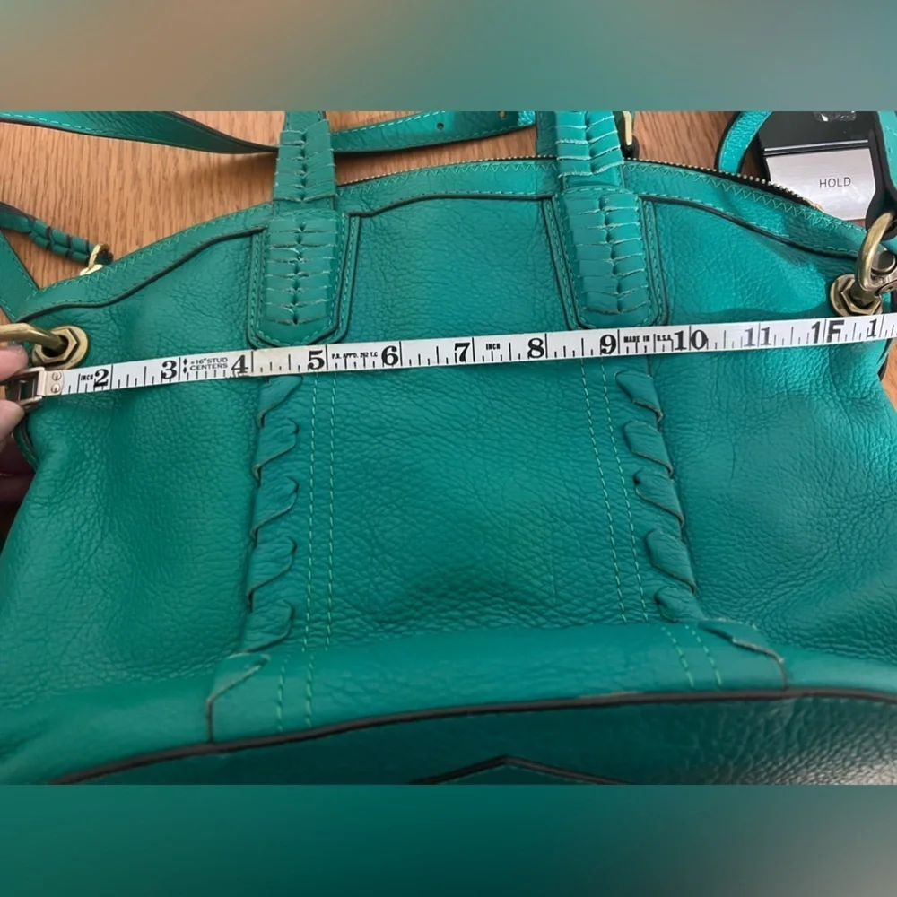 orYANY Green Pebbled Leather Medium Shoulder Bag